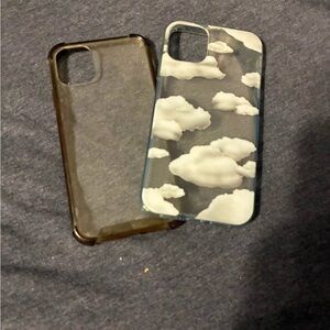 Cloud Design Phone Case - Black and White